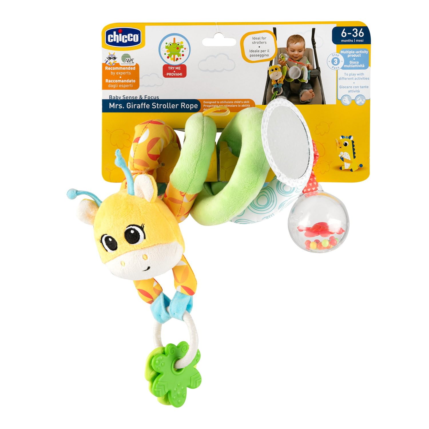 Amazon.com: Chicco Mister Spiral Giraffe Baby Stroller Toy